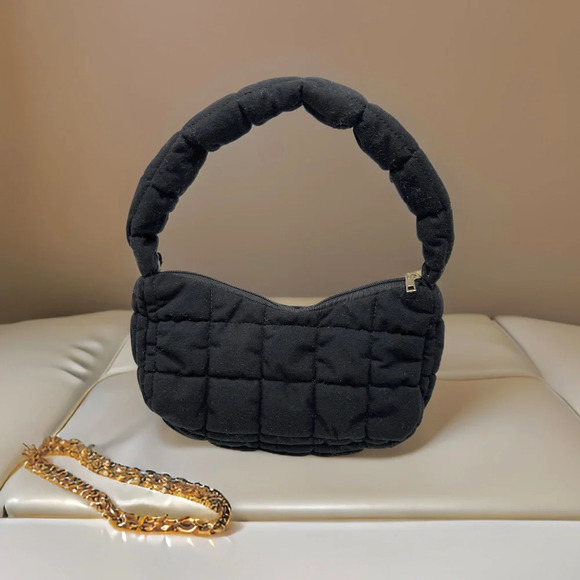 Cloud Feel Puffer Quilted Soft Fabric Material Hand Bag - Picture 1 of 6
